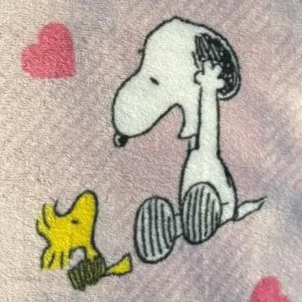 NWT PEANUTS SNOOPY DOG & WOODSTOCK BIRD LOVE HEARTS HUGS PINK 60